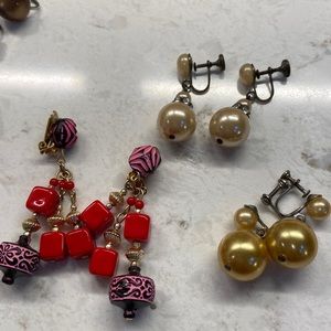 Lot of 3 pair of vintage dangle earrings